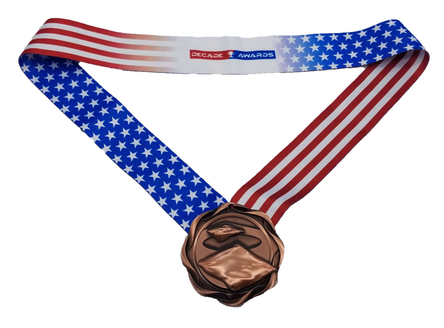 Cornhole Fusion Medal- Gold, Silver or Bronze | Engraved Corn Hole Medallion - 3 Inch Wide Decade Awards