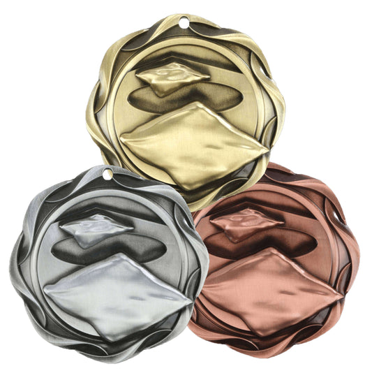 Cornhole Fusion Medal- Gold, Silver or Bronze | Engraved Corn Hole Medallion - 3 Inch Wide Decade Awards