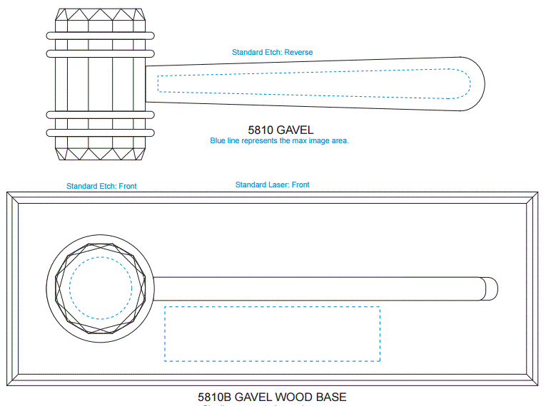Crystal Gavel on Royal Finish Base | Engraved Crystal Gavel - 11.5" Wide Decade Awards
