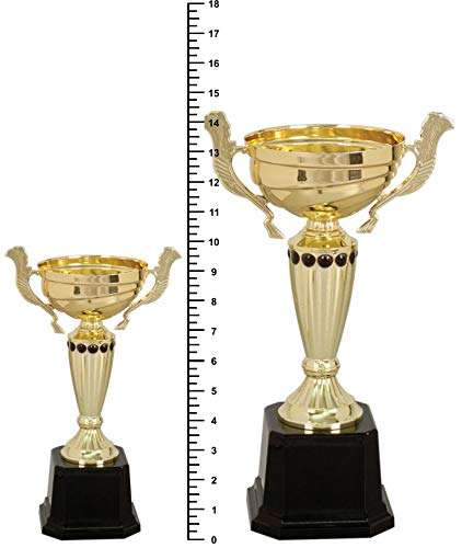 Cup Trophy - Gold | Engraved Classic Gold Cup Award with Accent - 10" or 14.5" Decade Awards