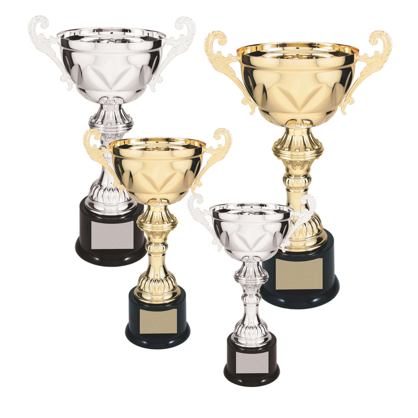 Cup Trophy - Gold or Silver | Engraved Champion's Love Cup Award - 10", 11.5", 13" or 14.5" Tall Decade Awards