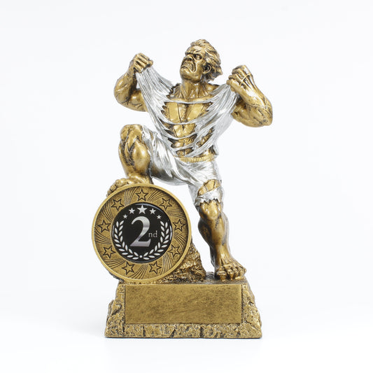 2nd Place LARGE Monster Trophy | Engraved Second Place GIANT Beast Award - 9.5 Inch Tall Decade Awards