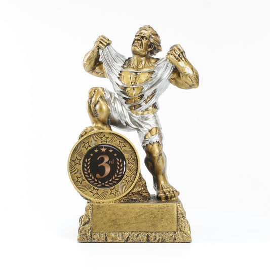 3rd Place LARGE Monster Trophy | Engraved Third Place GIANT Beast Award - 9.5 Inch Tall Decade Awards