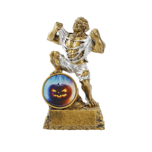 Halloween Monster Trophy | Engraved Pumpkin Beast Award - 6.75 Inch Tall Decade Awards