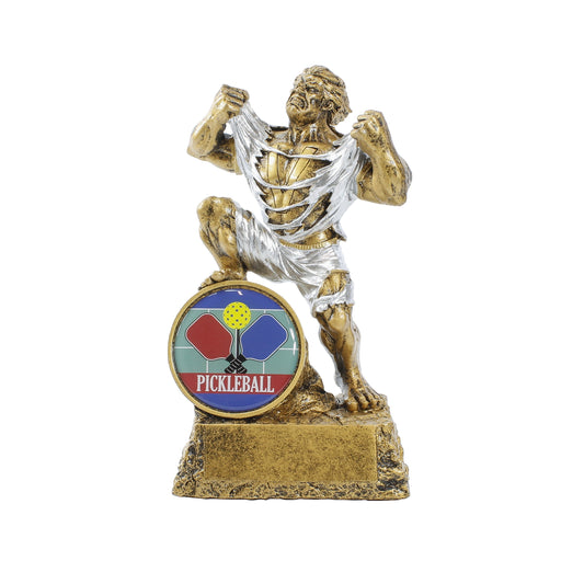Pickleball Monster Trophy | Engraved Pickleballer Hulk Award Monster Trophy - 6.75 Inch Tall Decade Awards