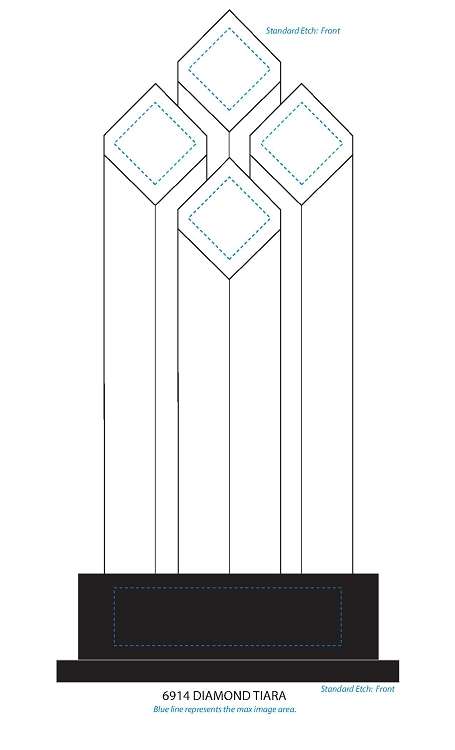 Diamond Tiara Crystal Corporate Award | Engraved Crystal Diadem Award - 12.5", 14" or 15" Tall Decade Awards