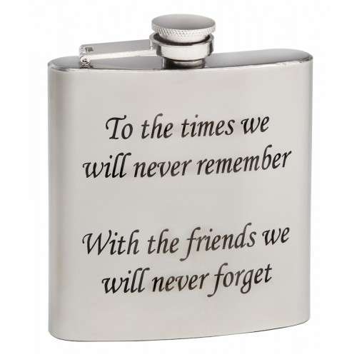 Flask - 6 oz | Engraved Stainless Steel Canteen - 4.25" x 3.375" Decade Awards