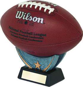 Football Game Ball Holder | Engraved Football Stand - 4 Inch Tall Decade Awards