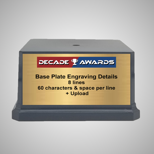 Trophy Base | Black High Gloss FInish | Personalized Award Base | 6x6 Inch