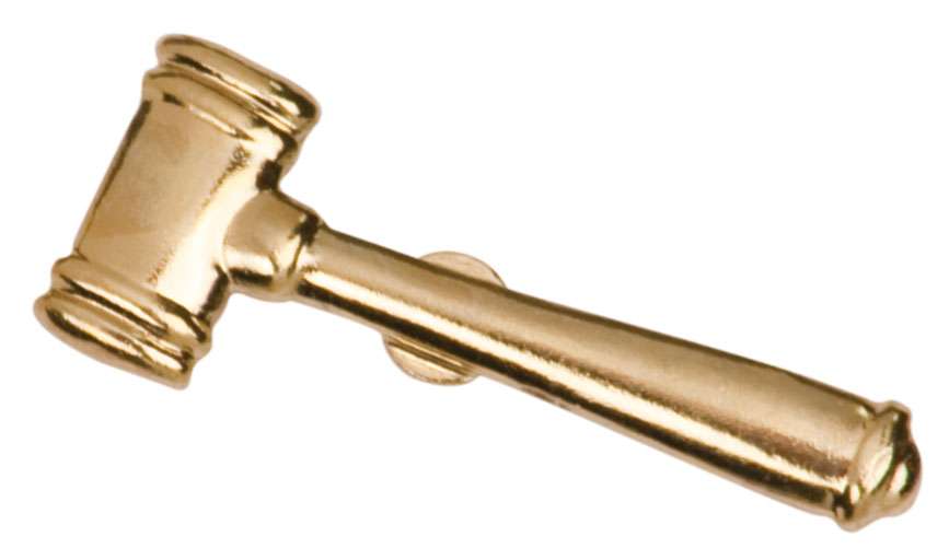 Gavel Lapel Pin | Mallet Letter Jacket Chenille Pin Decade Awards