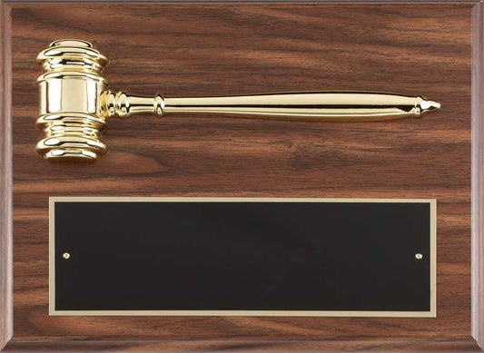 Gavel Plaque 4 - Genuine Walnut Decade Awards