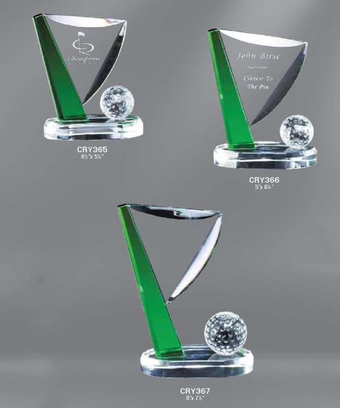 Golf Crystal Ball at Pin Trophy - 3 sizes | Engraved Golf Closest to the Pin Award Decade Awards