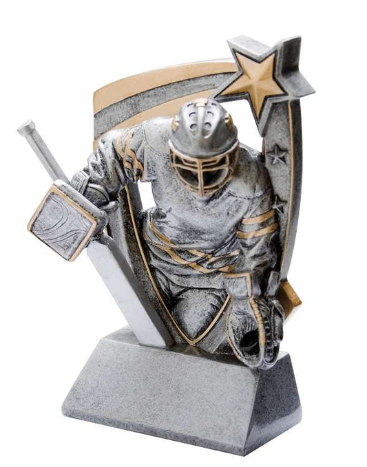 Hockey Goalie Trophy, 3D Star Resin| Engraved Hockey Award - 6 Inch Tall Decade Awards