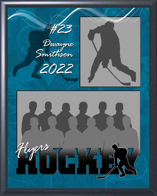 Hockey Memory Mate Plaque 2 - Personalized | Individual & Hockey Team Pictures Plaque - 8" x 10" Decade Awards