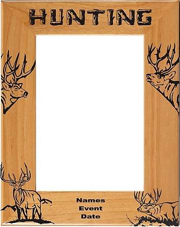 Hunting Picture Frame 3 - Personalized | Laser Engraved Wood Frame - 3 Sizes Decade Awards