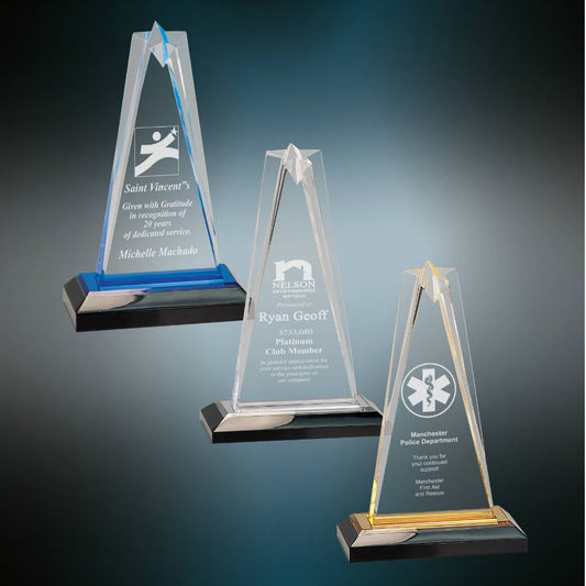 Impress Sculpted Star Acrylic Trophy | Personalized Corporate Award | 7 or 8 Inches Tall