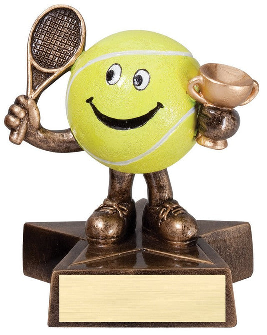 Tennis Lil' Buddy Trophy | Engraved Smiling Tennis Ball Award - 4 Inch Tall Decade Awards
(Catalog Image)