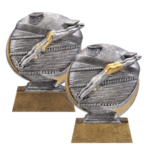 Swimming Trophy, Male or Female | Engraved Motion X Swim Meet Award - 5 Inch Tall Decade Awards