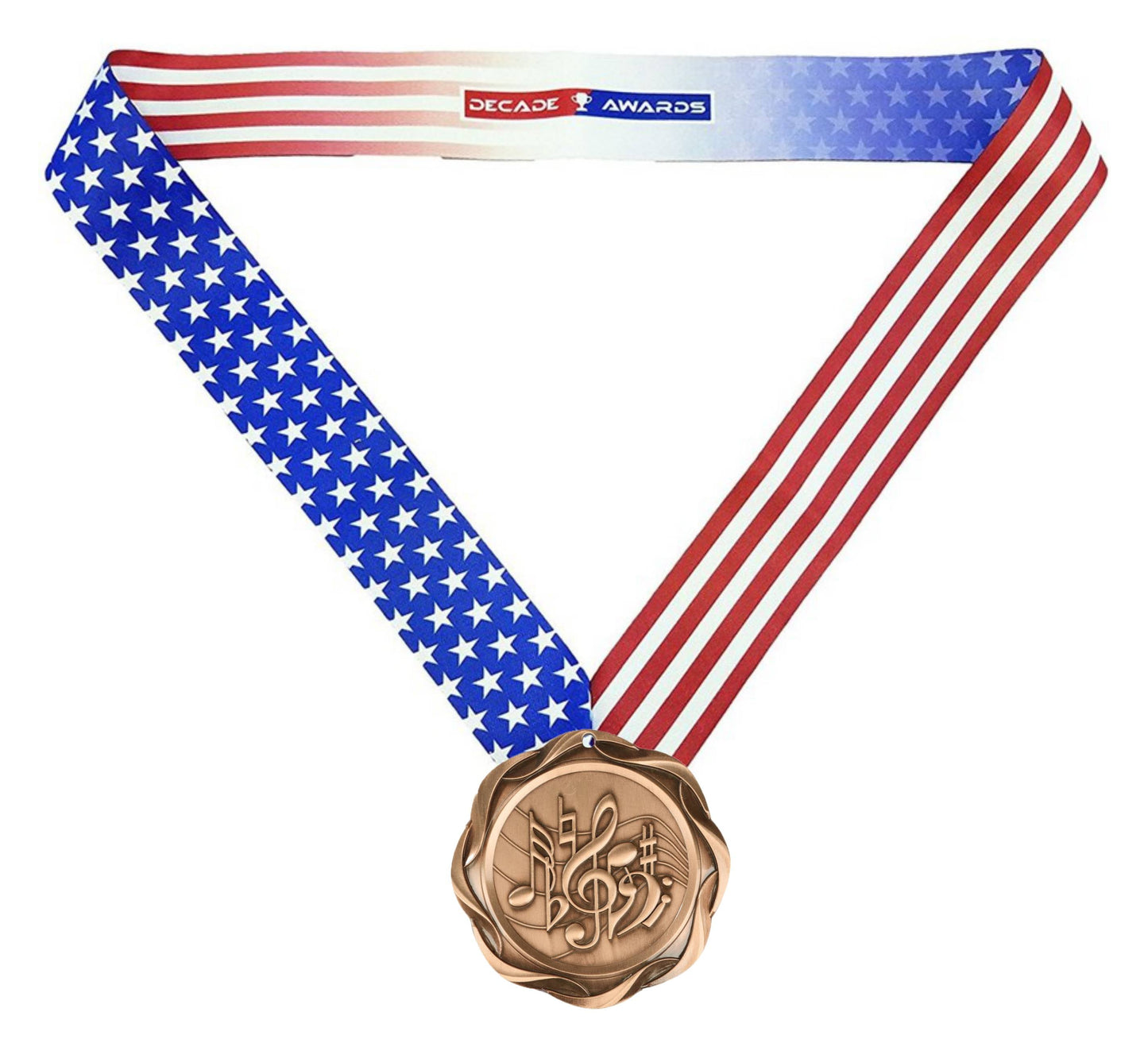 Music Fusion Medal- Gold, Silver or Bronze | Engraved Music Medallion - 3 Inch Wide Decade Awards