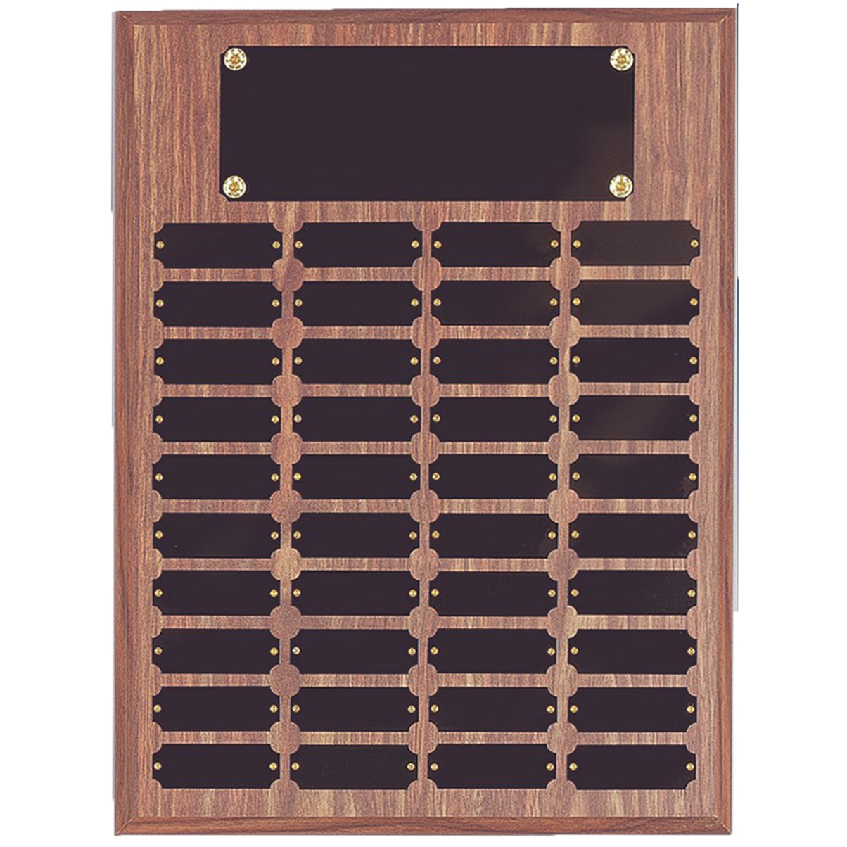 Perpetual Picture Plaque, Walnut Finish 12 x 16
1 - Header Plate
40 - Perpetual Plates