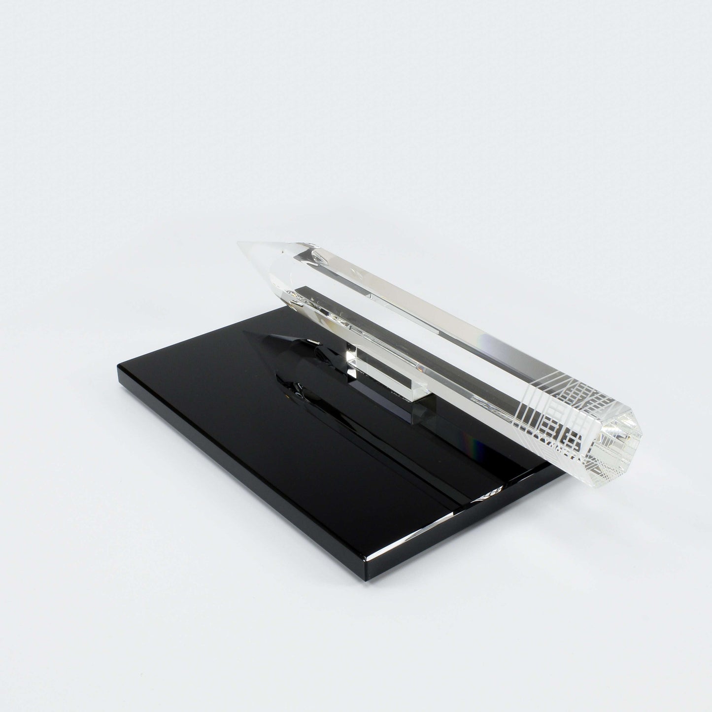 Crystal Pencil Trophy with custom engraving for writing and academic recognition – Decade Awards