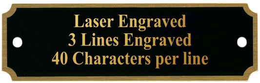 Perpetual Black Brass Plate with Border / Engraved Plate - 1" x 3.25" Decade Awards