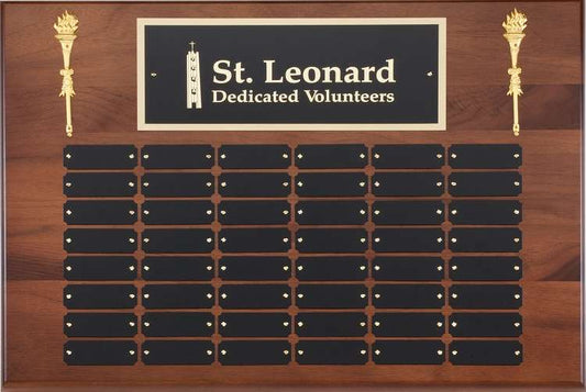 Perpetual Plaque - Genuine Walnut with 48 plates Decade Awards