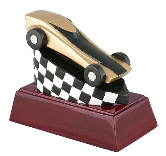 Pinewood Derby Color Resin Trophy | Engraved Racing Award - 4 Inch Tall Decade Awards
