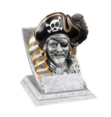 Pirate Spirit Mascot Trophy | Engraved Pirate Award - 4 Inch Tall Decade Awards