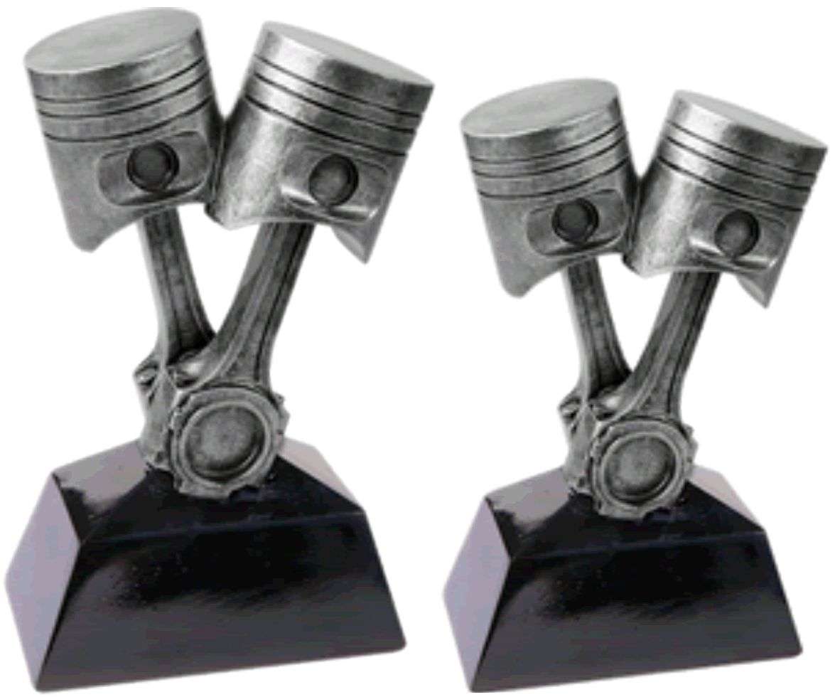 Automotive Trophy, Silver Piston | Engraved Mechanic Award - 7 or 11 Inch Tall Decade Awards