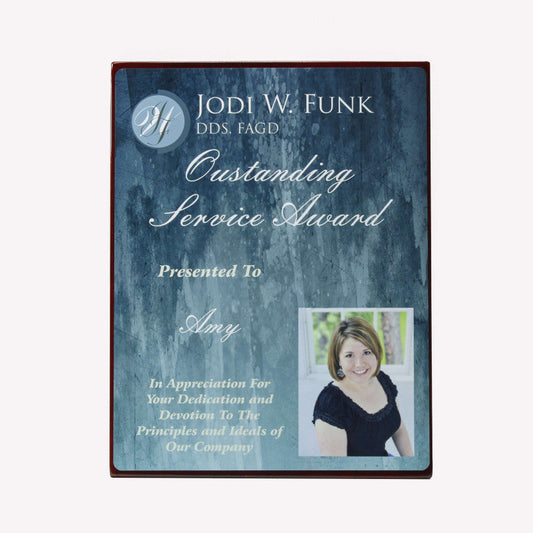 Plaque - Self Standing with Black High Gloss Finish | Engraved Plaque - 7, 8.25 or 9.25 Inch Tall Decade Awards