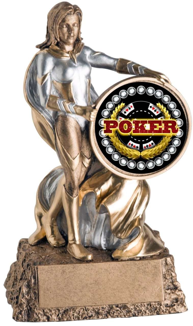 Poker Valkyrie Trophy | Engraved Female Poker Winner Award - 6.75" Decade Awards