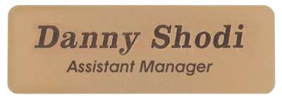 Printed Plate / Name Badge | Dye Sublimated Brass Plate with Adhesive Backing Decade Awards