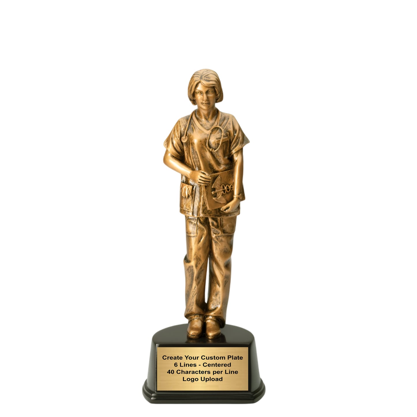 Personalized Nurse Trophy - Engraved Nursing Hero Award - Healthcare Recognition - 10 Inch
