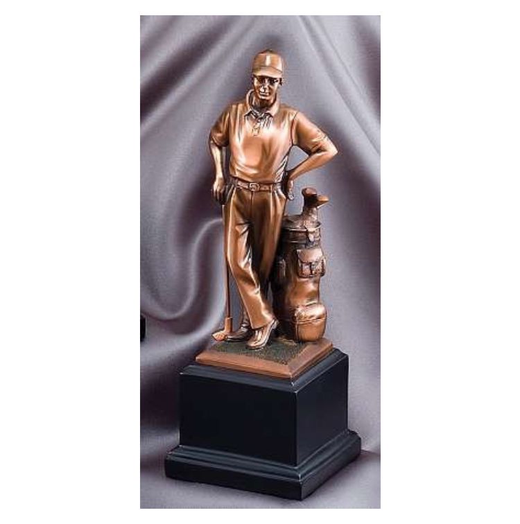 Golf Figure Standing Gallery Sculpture Award - 11 Inch Tall Decade Awards