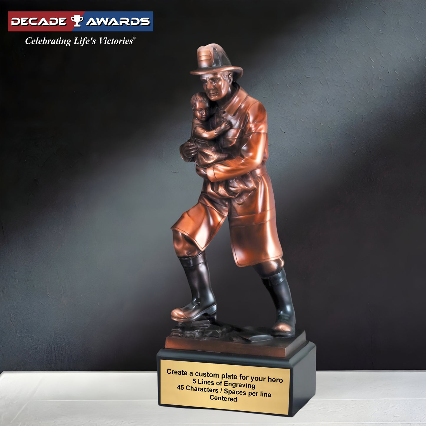 Fireman Trophy | Personalized Firefighter Award | Protective | 11.5 Inch