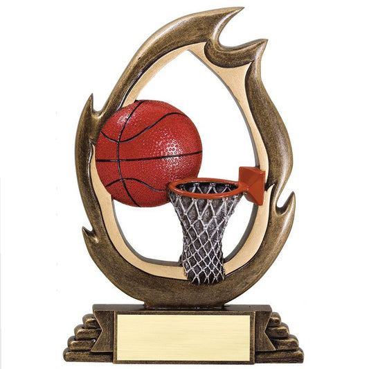Basketball Trophy | Personalized Basketball Flame Series Award | 7.25 Inches Tall | CLEARANCE