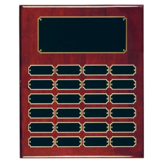 Perpetual Plaque - 12" x 15" | Engraved Piano Finish Rosewood Plaque - 24 Plates RPP24