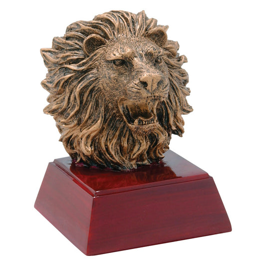 Lion Trophy | Sculptured Mascot | Personalized Lion Award | 4 Inches Tall