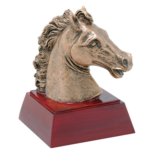 Decade Awards Mustang Mascot Sculptured Trophy | Engraved Bronco Award - 4 Inch Tall Animal Trophies RS-475