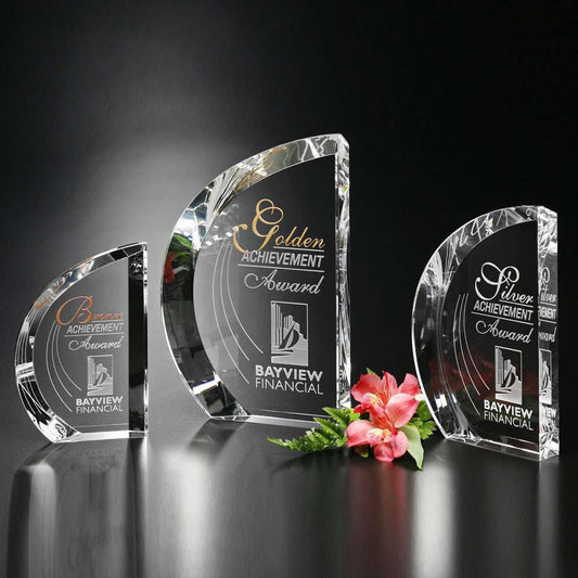 Regatta Crystal Corporate Award | Engraved Crystal Sailing Award - 6", 7.5" or 9" Tall Decade Awards