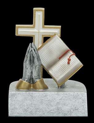 Religion Color Tek Trophy | Engraved Communion Award - 4 Inch Tall Decade Awards