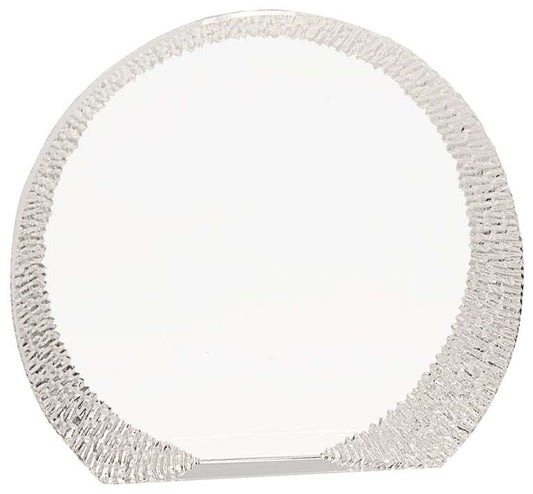 Rounded Crystal Self Standing Award | Engraved Crystal Trophy - 6.25" Tall Decade Awards