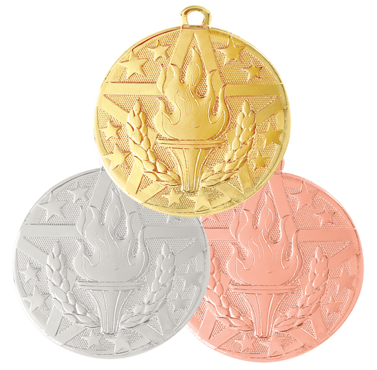 Personalized Victory Medal with Ribbon | Gold, Silver or Bronze | Superstar Medal | 2 Inches Wide