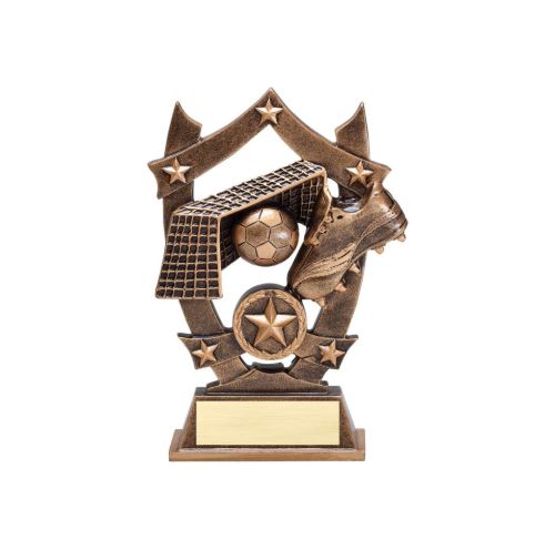 Soccer 3D Gold Sport Stars Trophy | Engraved Fútbol Award - 6.25 Inch Tall