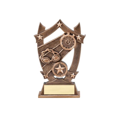 Swimming 3D Gold Sport Stars Trophy | Engraved Swim Award - 6.25 Inch Tall