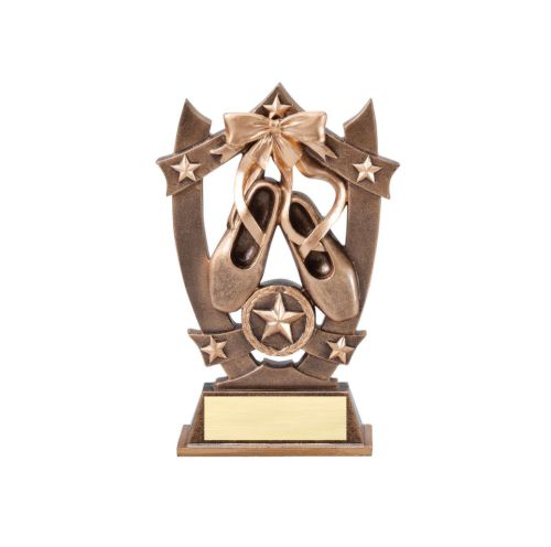 Ballet 3D Gold Sport Stars Trophy | Engraved Dance Award - 6.25 Inch Tall Decade Awards