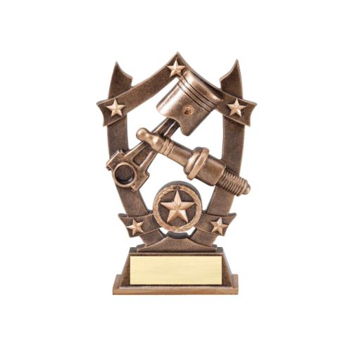 Spark Plug 3D Gold Sport Stars Trophy | Engraved Star Mechanic Award - 6.25 Inch Decade Awards