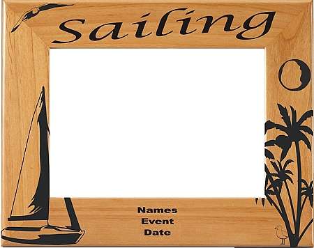 Sailing Picture Frame - Personalized | Laser Engraved Wood Frame - 3 Sizes Decade Awards