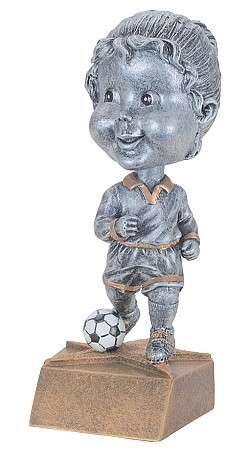 Soccer Bobblehead Trophy - Female / Male | Engraved Futbol Award - 6 Inch Tall Decade Awards